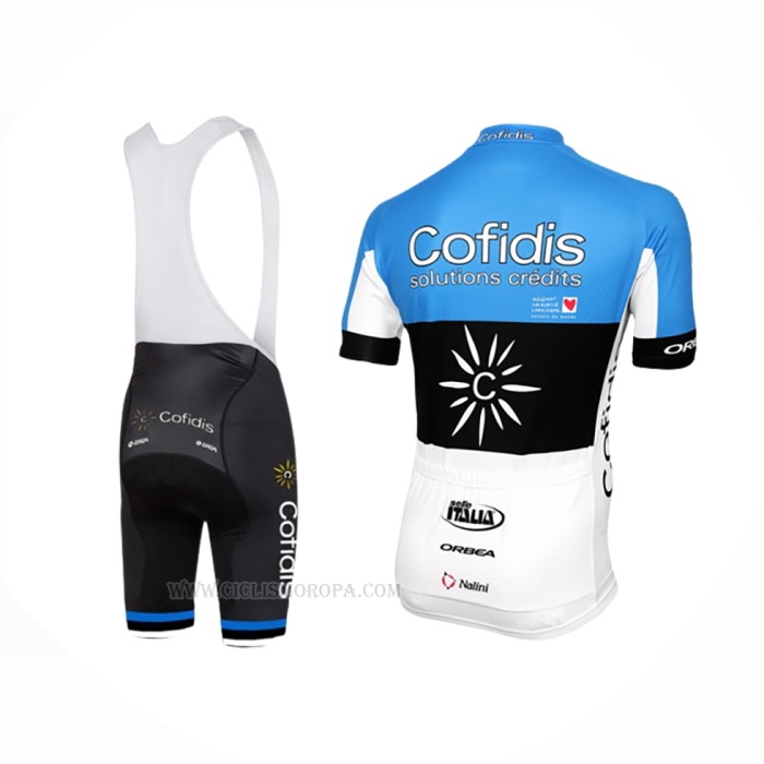 2016 Ropa Ciclismo Cofidis Azur Negro Mangas Corta y Culotte Corto